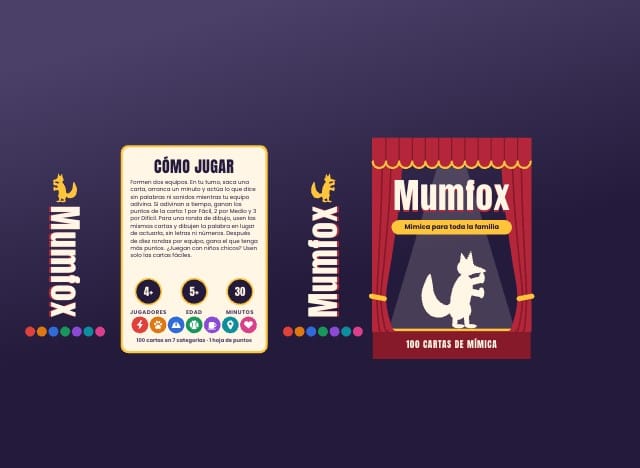 Juego de mímica para imprimir: Mumfox, caja 1