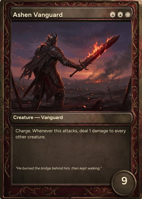 Emberwatch Fantasy Trading Card Template design 2