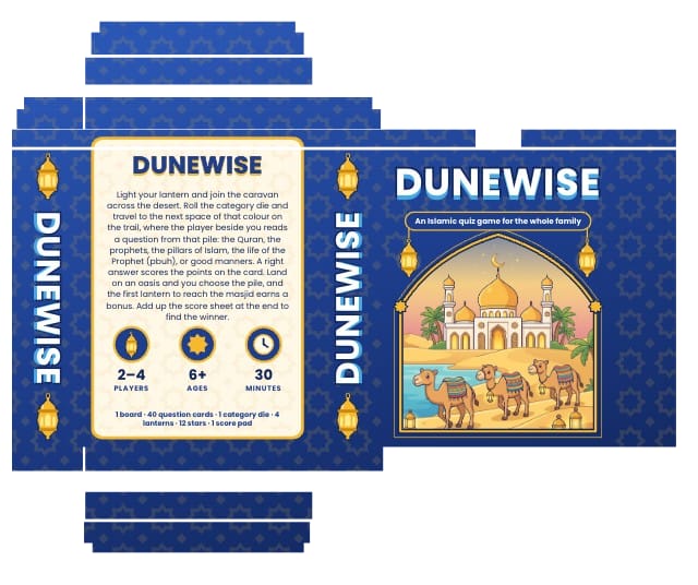 Dunewise Islamic Quiz Game Template box design 1