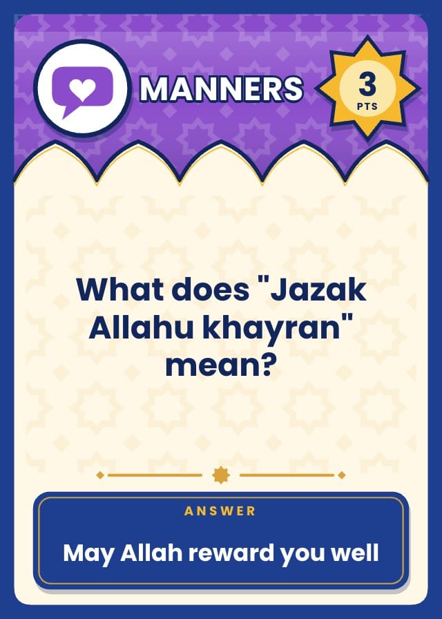Dunewise Islamic Quiz Game Template card design 5