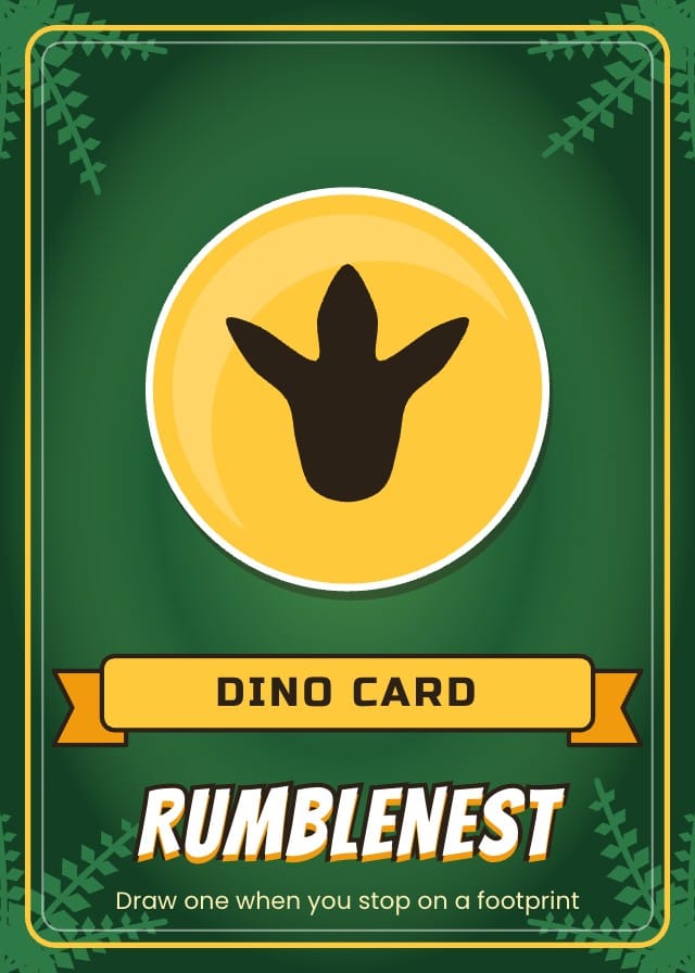 Rumblenest Dinosaur Board Game Template card design 9