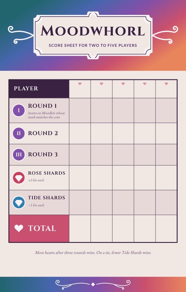 Moodwhorl Feelings Game Template score pad design 1