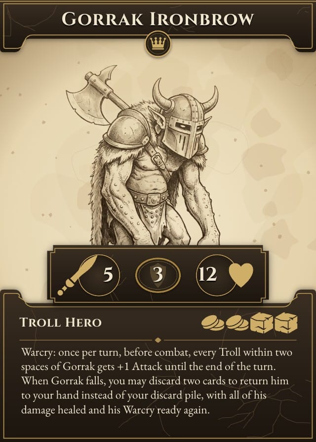 Vellum Medieval Board Game Card Template design 1