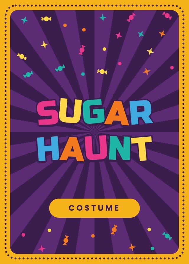 Sugarhaunt Printable Halloween Game Template card design 5