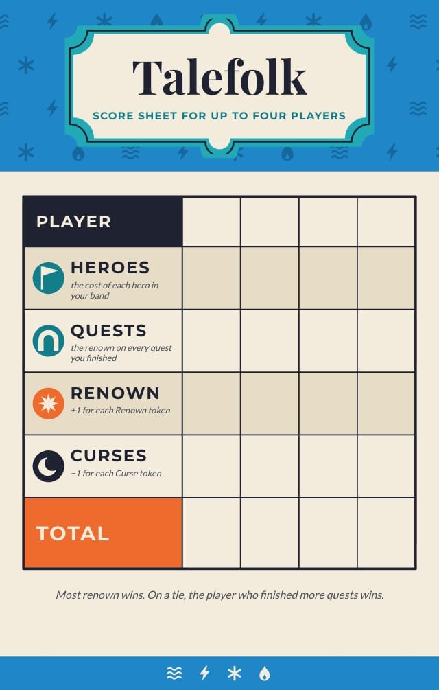 Talefolk Board Game Prototype Template score pad design 1