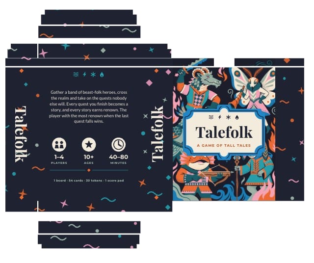 Talefolk Board Game Prototype Template box design 1