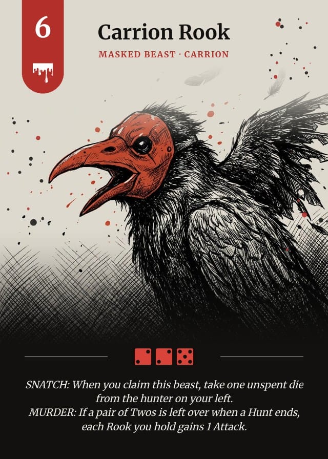 Rookery Dark Fantasy Board Game Card Template design 2