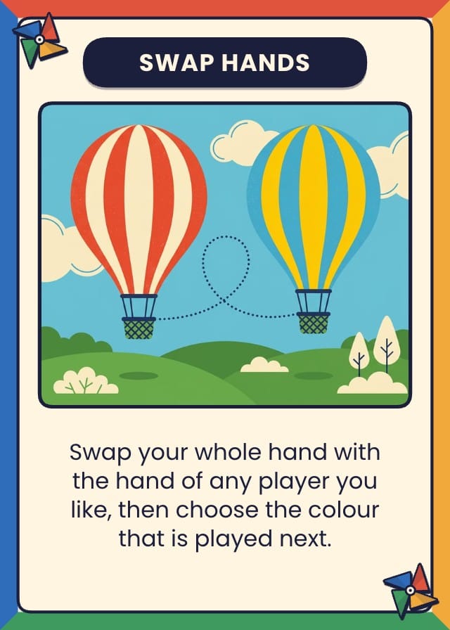 Pinwheel Color-Matching Card Game Template design 4