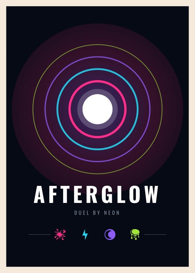 Afterglow Neon Card Game Template design 5