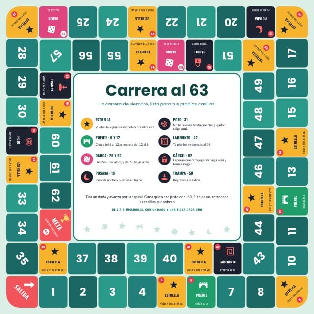 Juego de la oca para imprimir: Scrollwick, diseño 2
