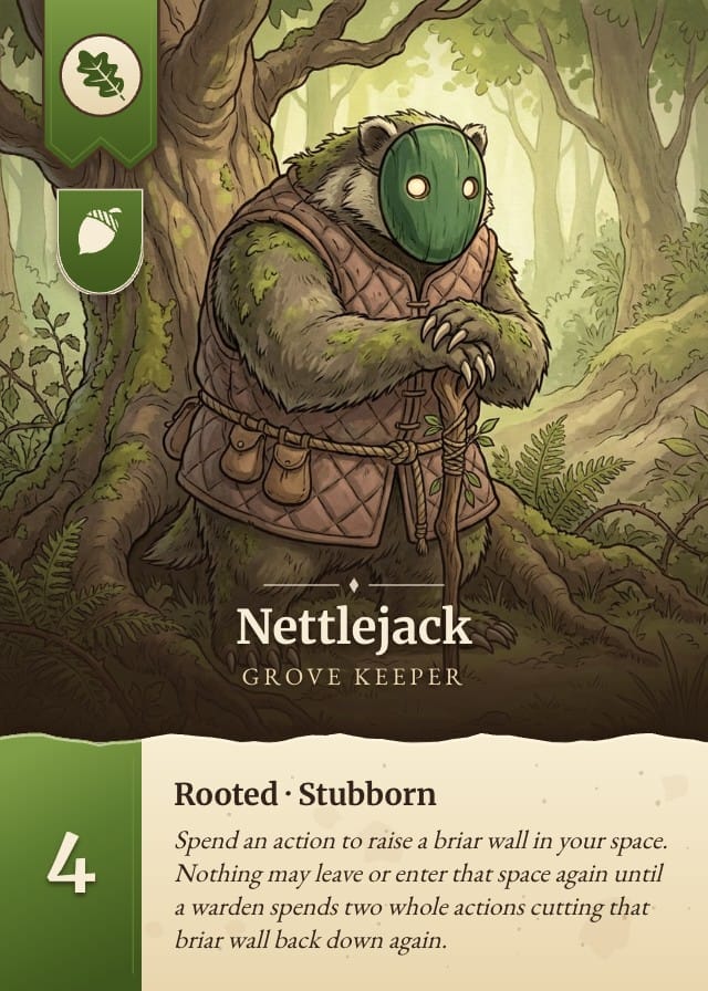 Thicket Character Board Game Card Template design 2