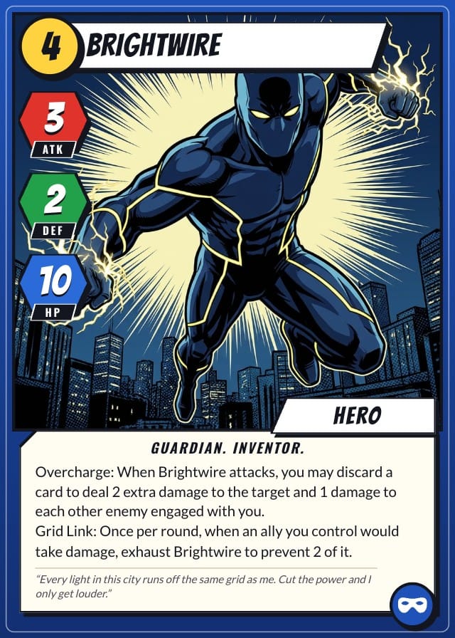 Paragon Superhero Card Game Template design 1