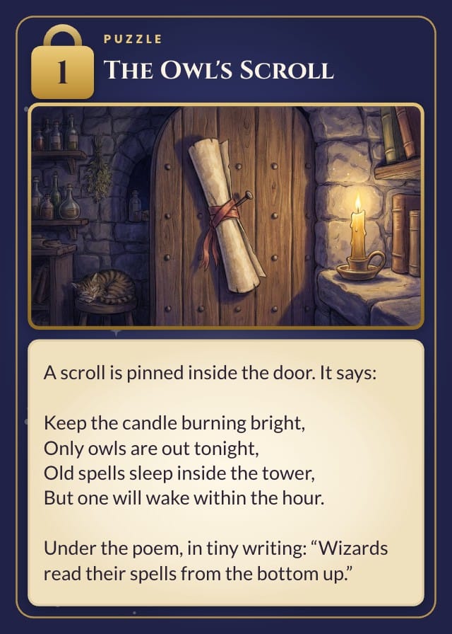 Keywhistle Printable Escape Room Template card design 4