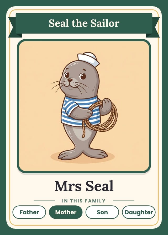 Burrowby Printable Happy Families Card Game Template design 6