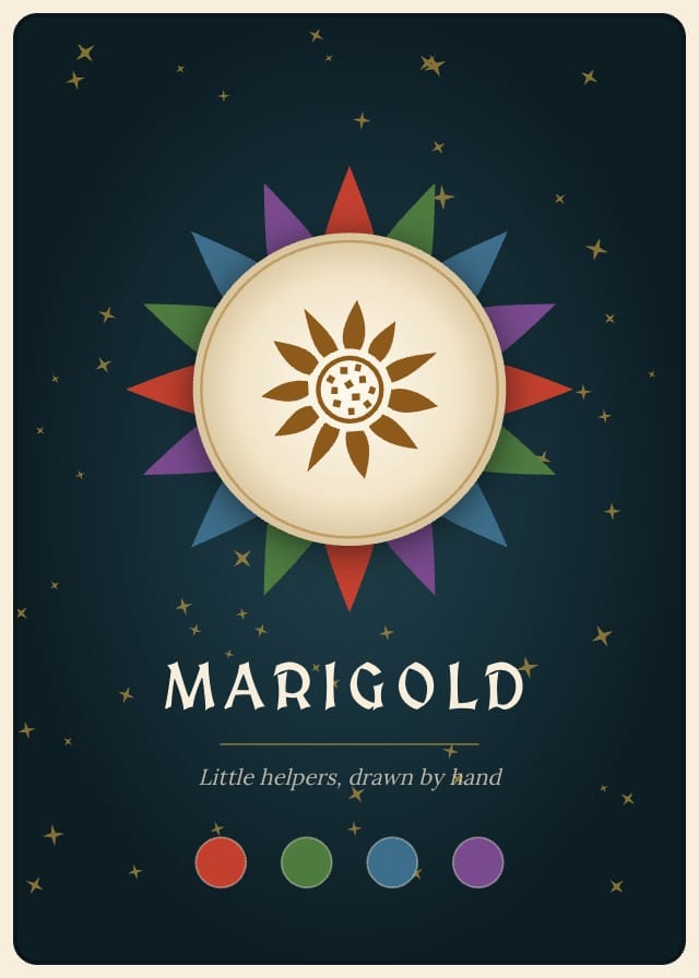 Marigold Hand Drawn Trading Card Template design 5