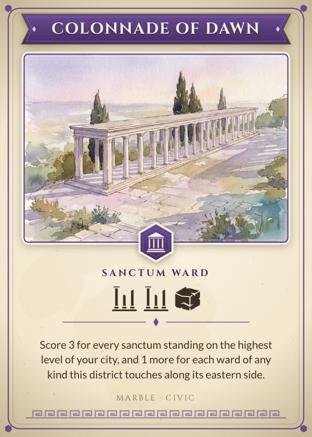 Amphora City Building Board Game Card Template design 1