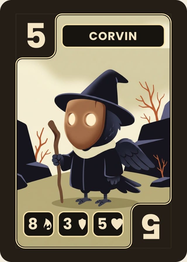 Mooncap Wizard Card Game Template design 2