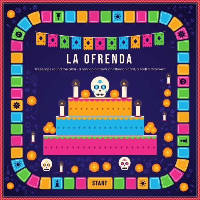 Velada Día de los Muertos Game Template board design 3