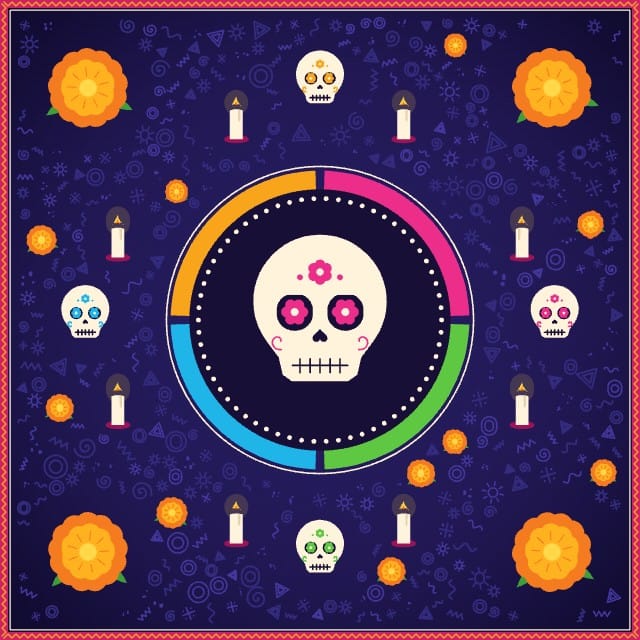 Velada Día de los Muertos Game Template board design 4