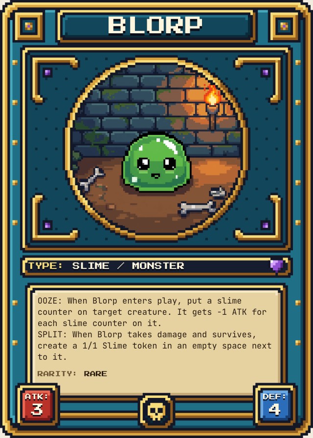 Delve Pixel Art Trading Card Template design 1