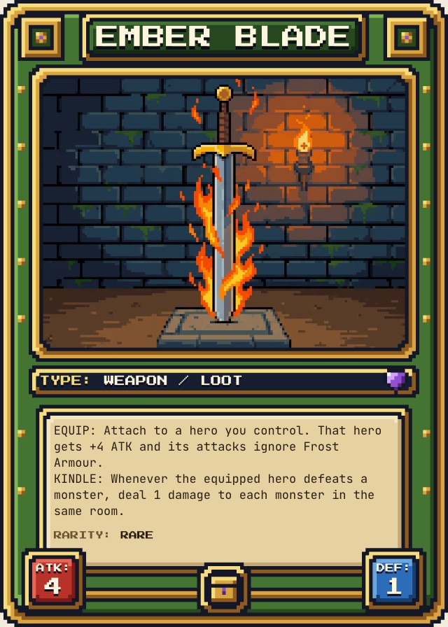 Delve Pixel Art Trading Card Template design 3