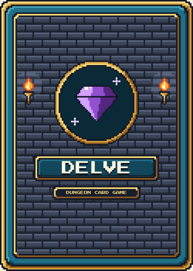 Delve Pixel Art Trading Card Template design 5
