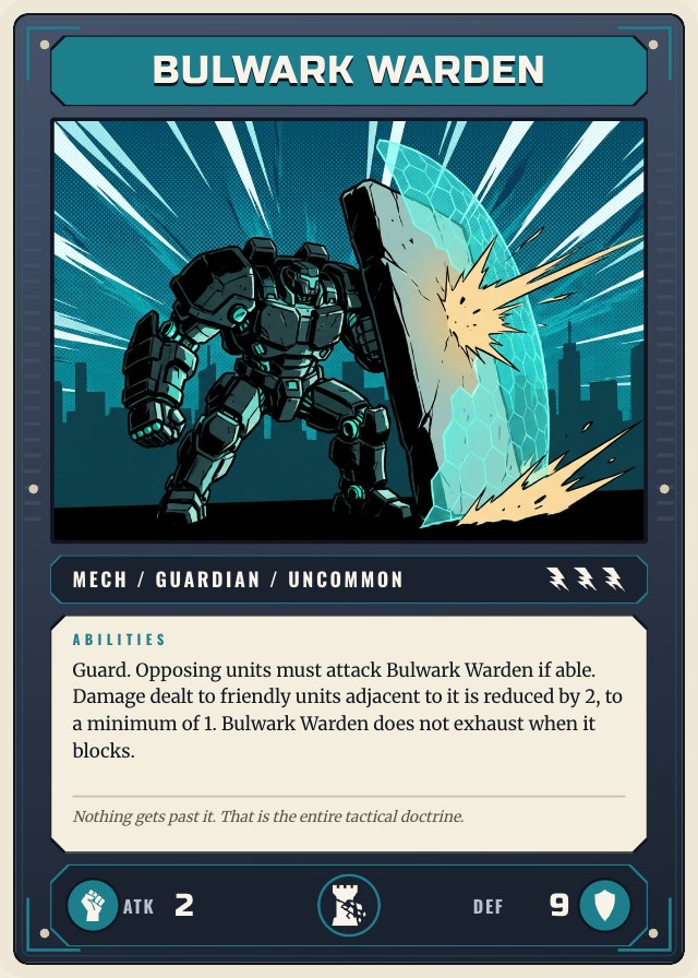 Hardpoint Mecha Trading Card Template design 3