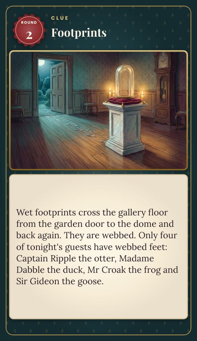 Mistlecombe Printable Murder Mystery Game Template card design 7