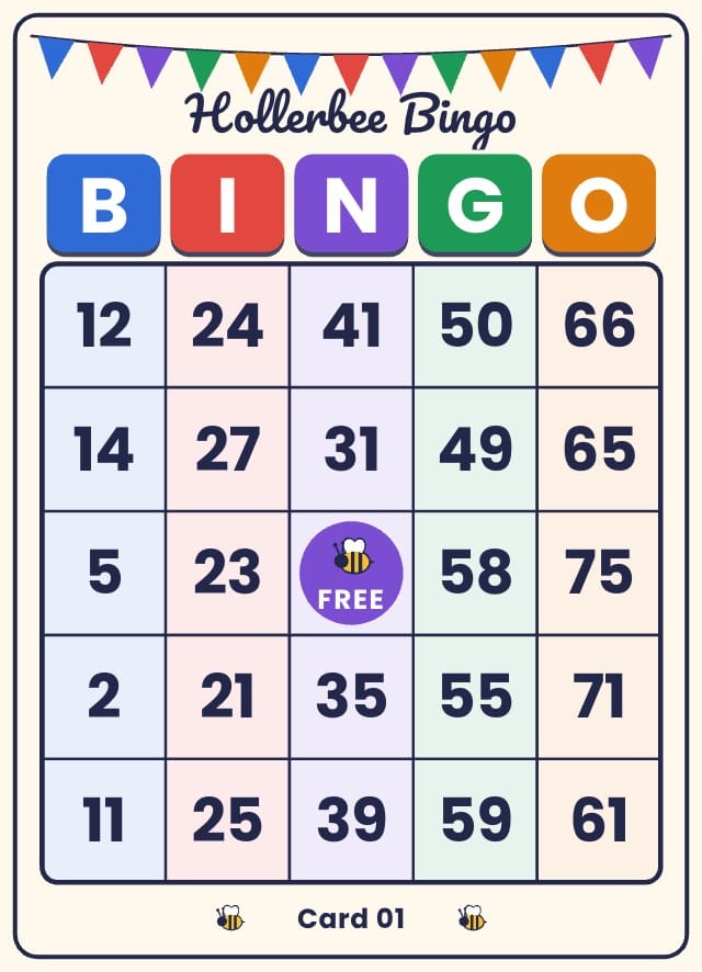 Hollerbee Bingo Card Template preview