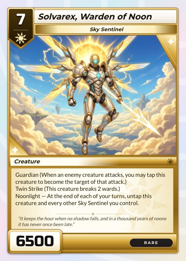 Zenith Anime Trading Card Template design 2