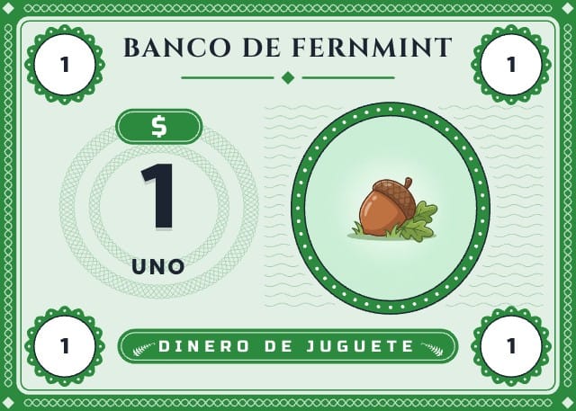 Billetes para imprimir: Fernmint, diseño 4