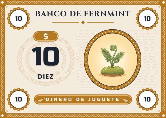 Billetes para imprimir: Fernmint, diseño 5