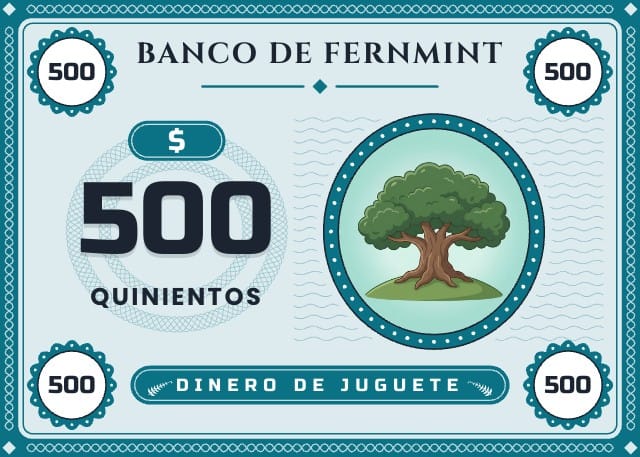 Billetes para imprimir: Fernmint, diseño 7