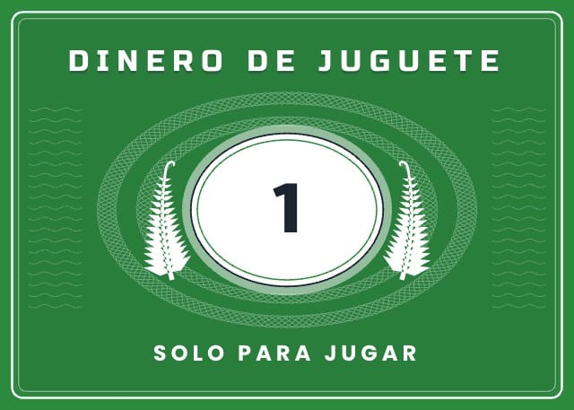 Billetes para imprimir: Fernmint, diseño 9